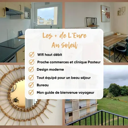 Lejlighed L'eure Au Soleil Avec Balcon, Parking Gratuit & Wi-fi